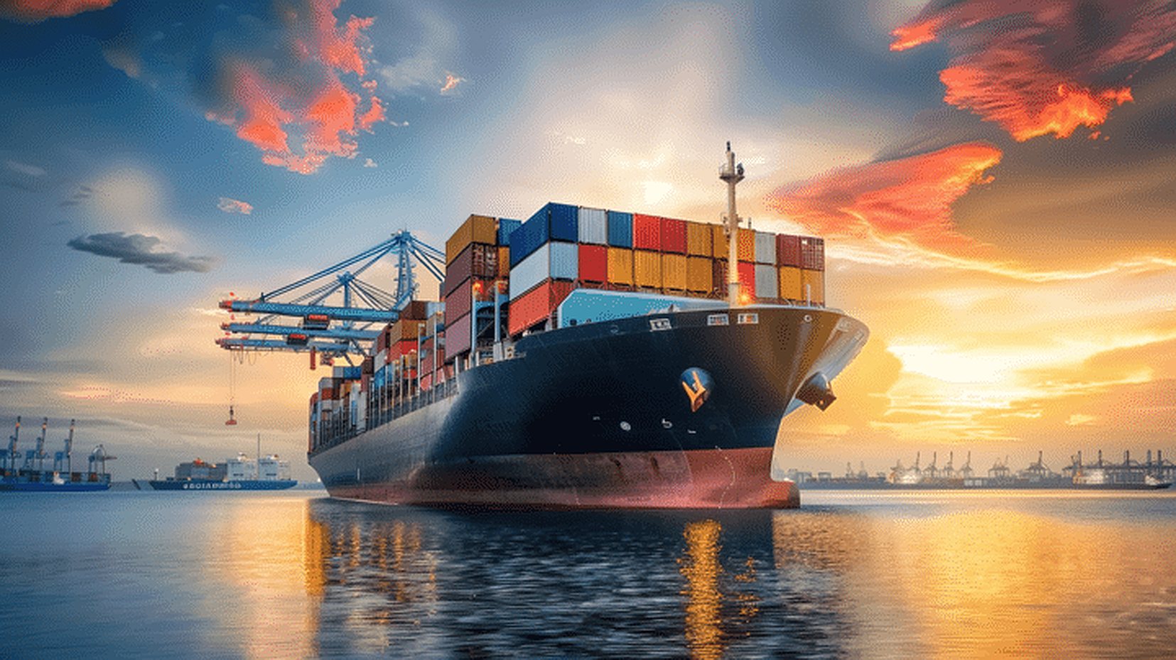 Container ship at a Dubai port, ready for customs clearance