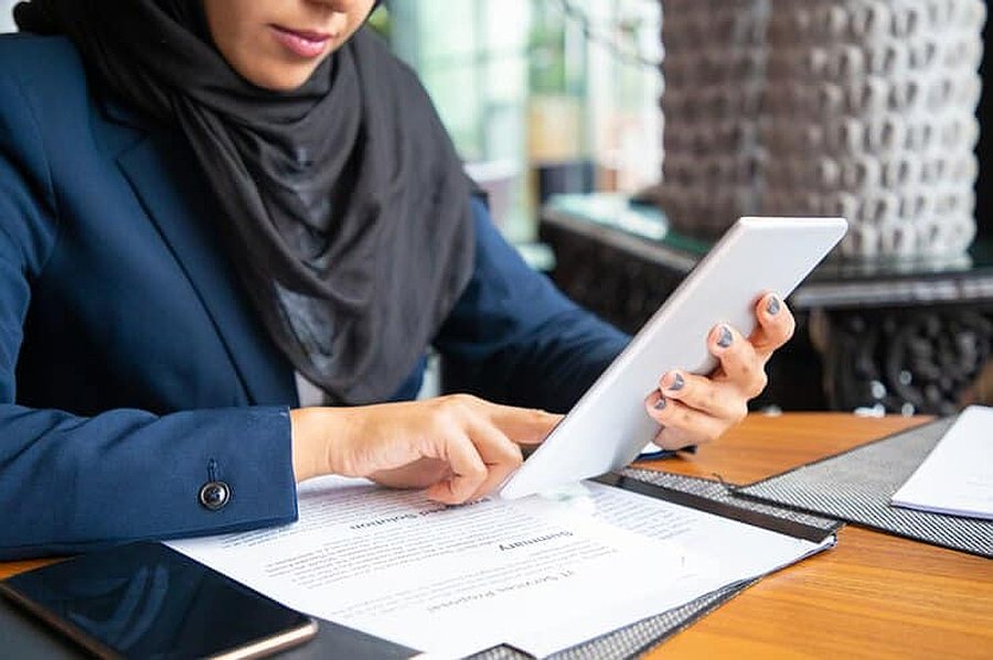 Documentation being reviewed for a UAE to Saudi Arabia Makkasa land shipment